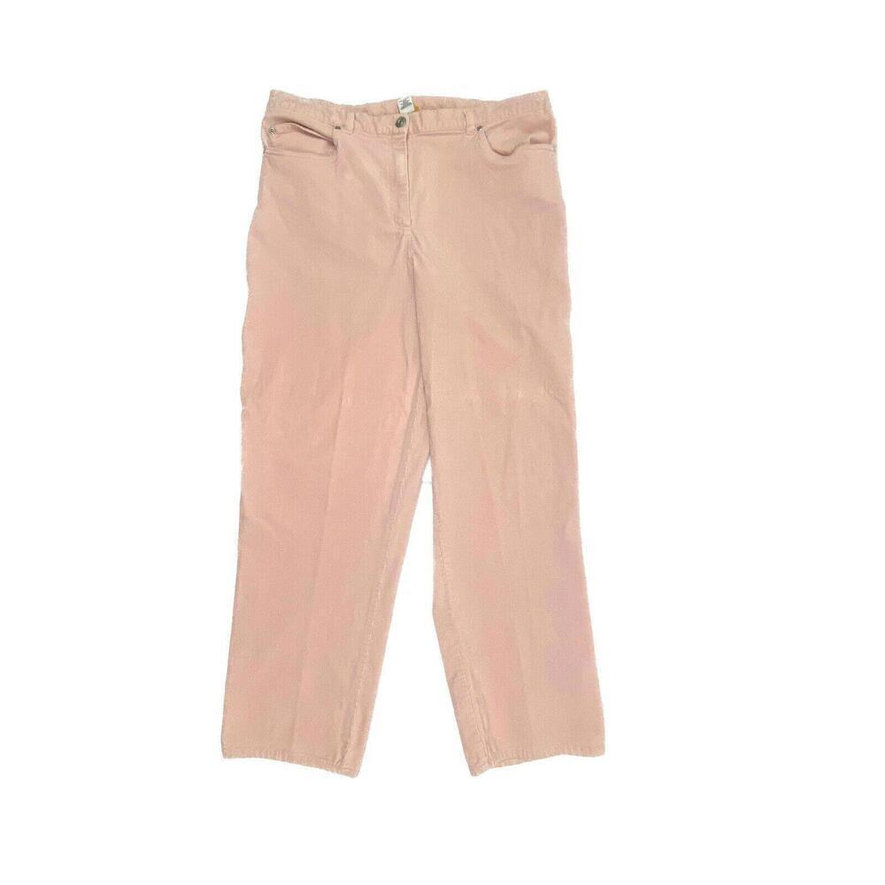 Ruby Rd Straight Leg Side Elastic Women's size 16 Pink Corduroy Pants
